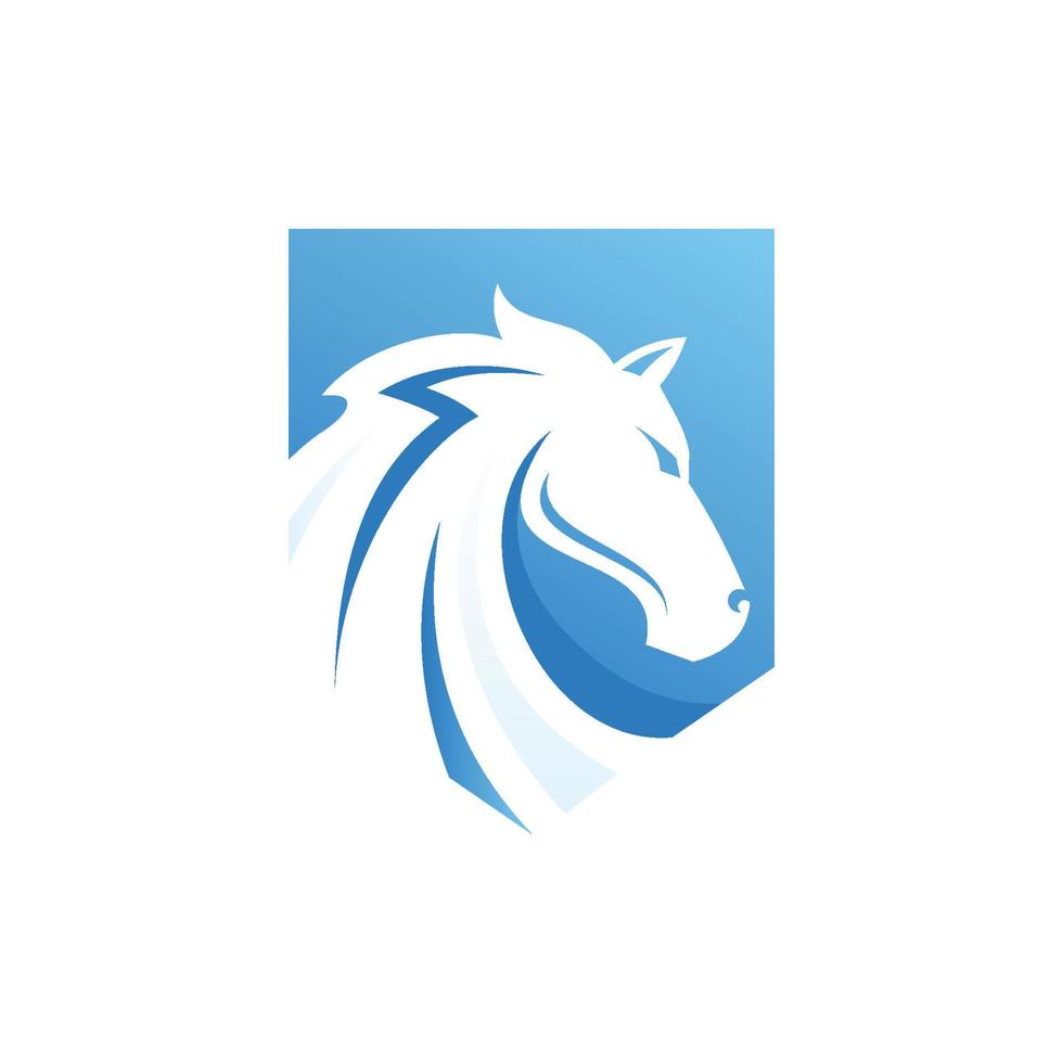 Vektor-Logo-Illustration des Pferdekopfes mit buntem Farbverlauf isoliert auf weißem Hintergrund vektor