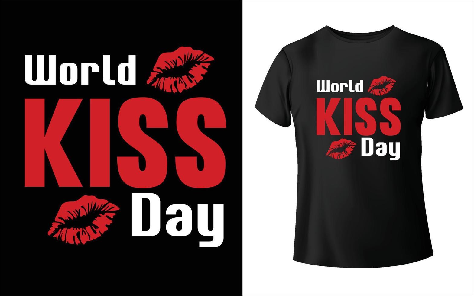 world kiss day t-shirt design happy kiss day t-shirt design vektor