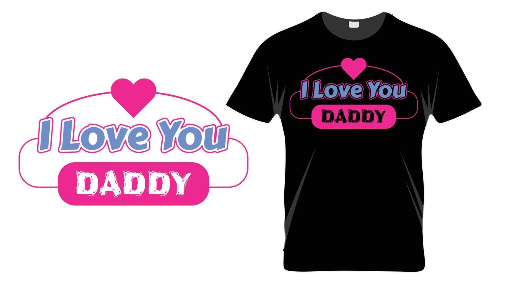 ich liebe dich papa - vatertagstypografie t-shirt designvorlage vektor