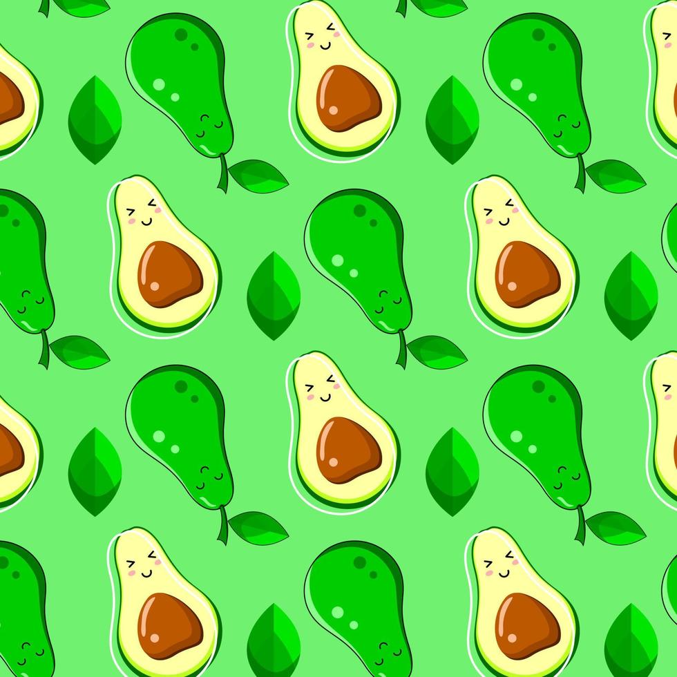 bakgrund med avokado frukt mönster vektor