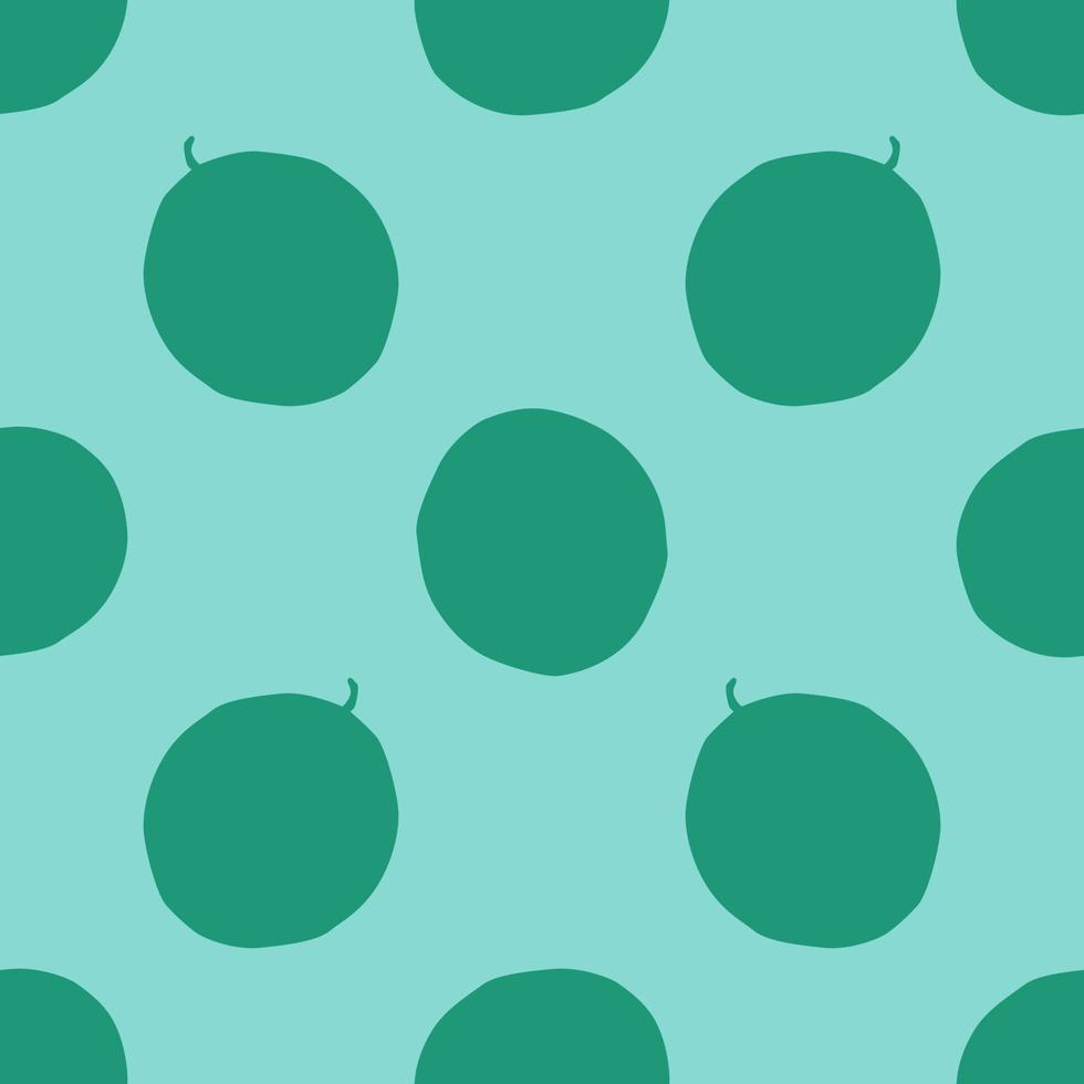 grüne Wassermelonenfrucht nahtloses Muster, im flachen Design-Stil. handgezeichnete Cartoon-Wassermelonenfrüchte auf blauem Hintergrund, einfaches tropisches Design. Sommerillustration. vektor