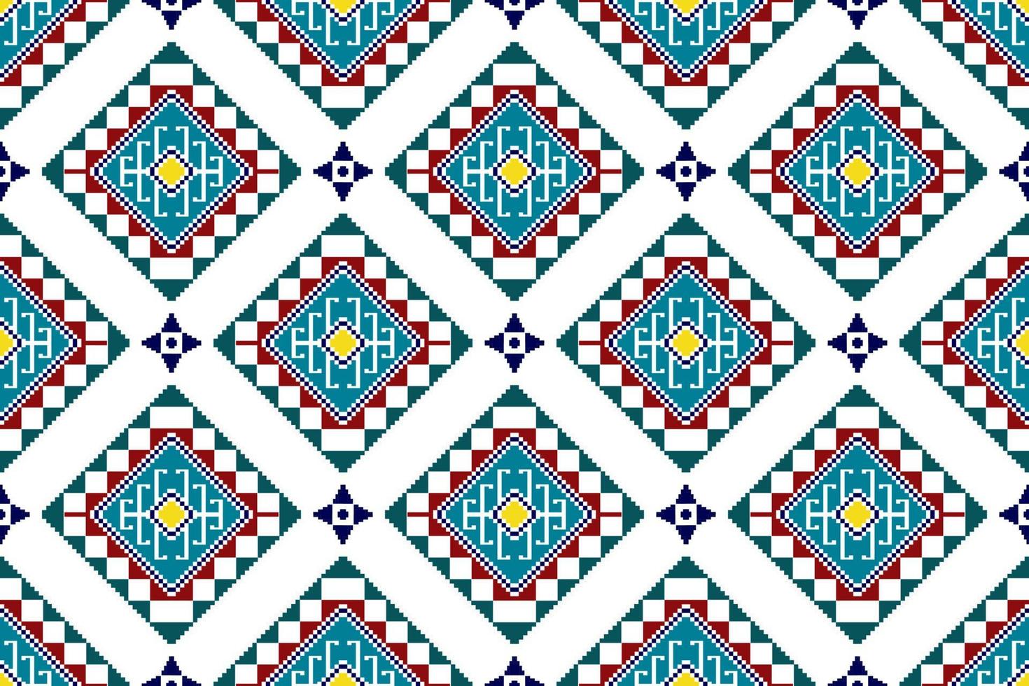 ikat abstrakt geometrisk etnisk textil sömlös mönsterdesign. Aztec tyg matta mandala ornament textil dekorationer tapet. tribal boho infödda kalkon textil traditionell broderi vektor. vektor