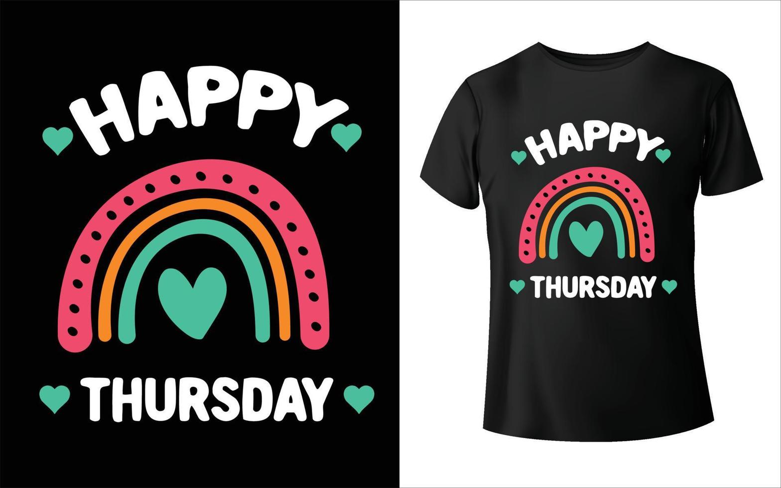 Happy Donnerstag T-Shirt Design Wochenname T-Shirt Design vektor