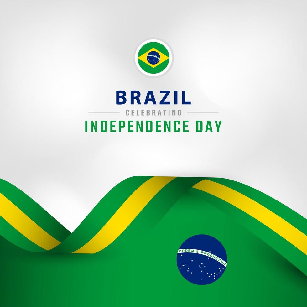 glad Brasiliens självständighetsdag 7 september firande vektordesignillustration. mall för affisch, banner, reklam, gratulationskort eller print designelement vektor