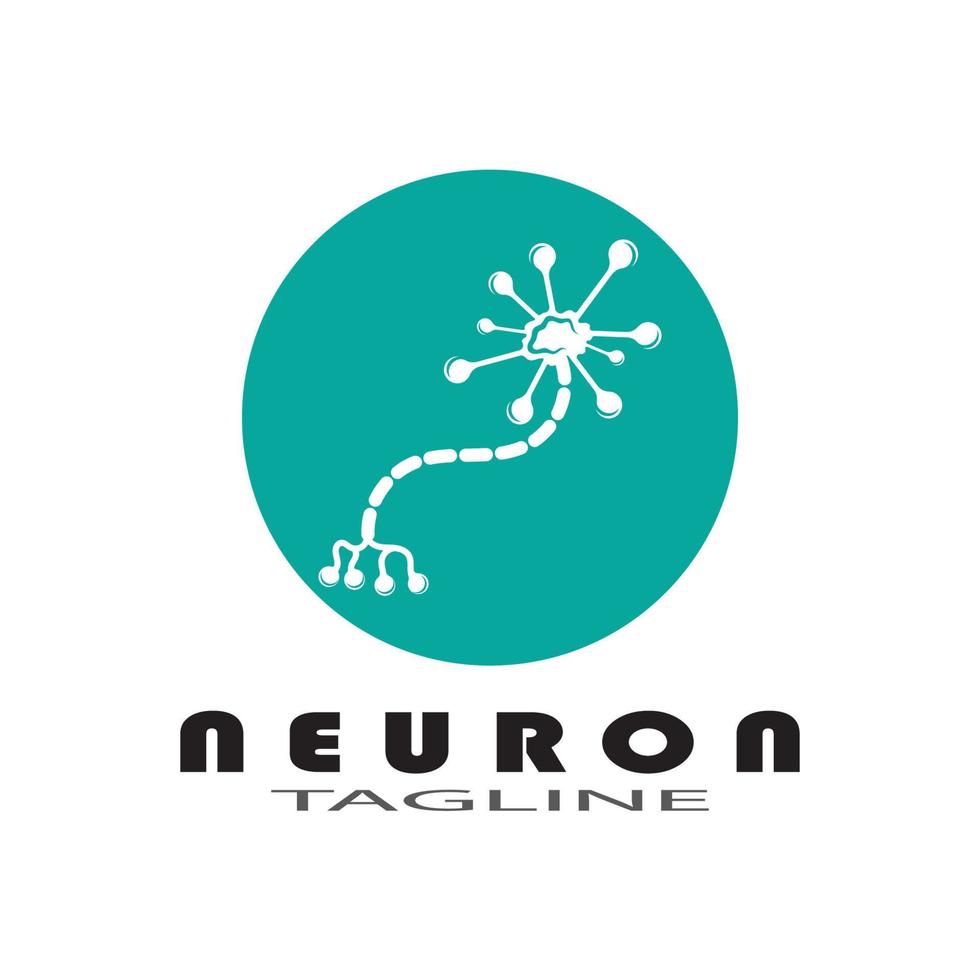 neuron logotyp eller nervcell logotyp design illustration mall ikon med vektor koncept