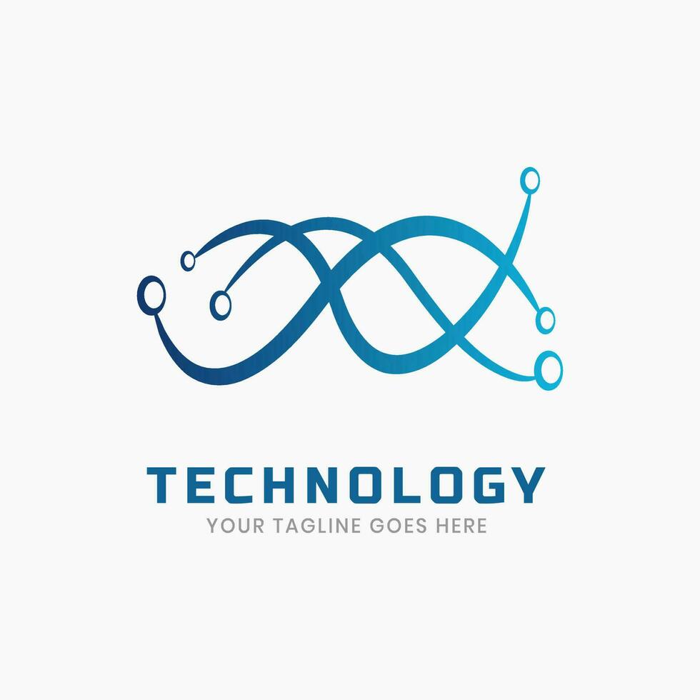 digital futuristisk teknik logotyp vektor mall