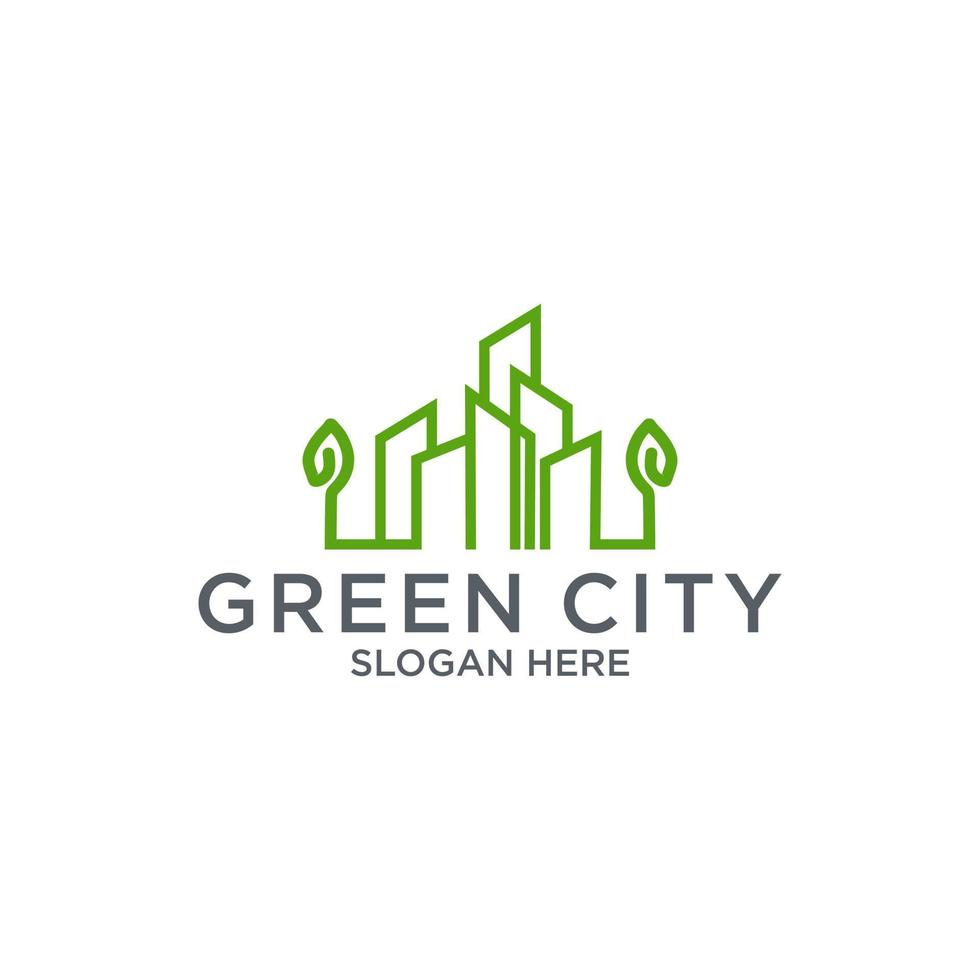 grön stad logotyp formgivningsmall vektor