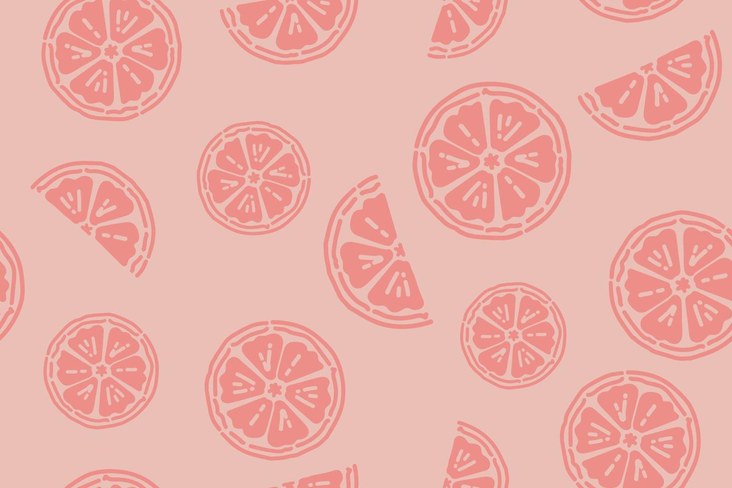 Nahtloses hellrosa Muster mit frischen Grapefruitscheiben. für Speisekarte und Cafés, Stoff, Zeichenetiketten, T-Shirt-Drucke, Restaurants, saftiger Hintergrund. vektor