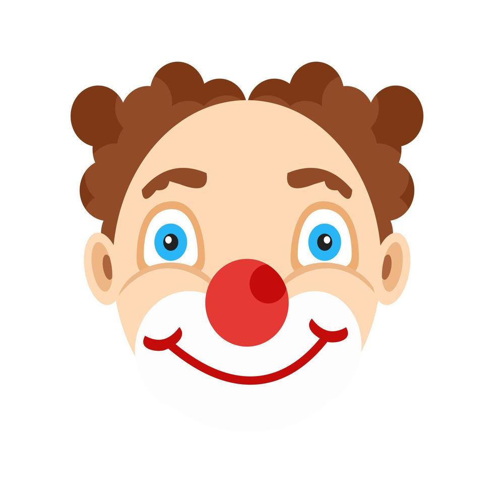 Clown Gesicht flache mehrfarbige Ikone vektor