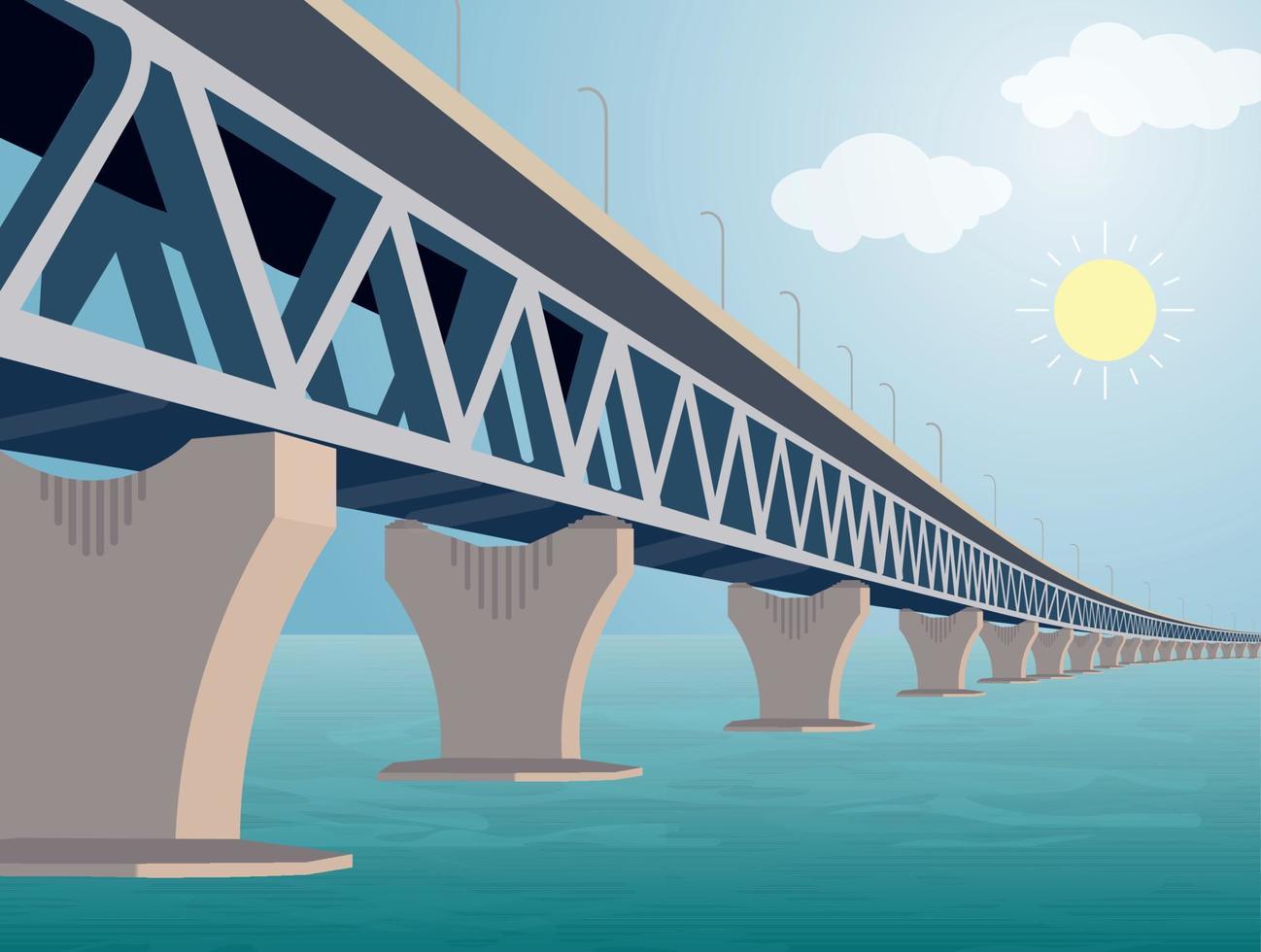 bangladesh padma bridge illustration vektor
