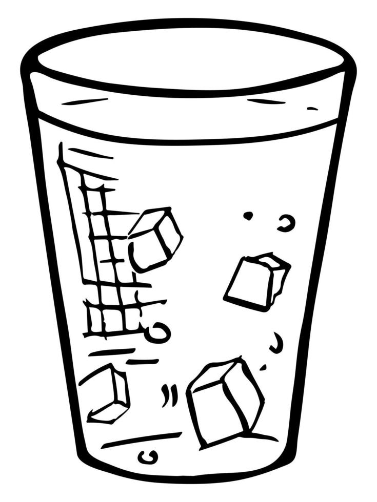 söt kopp vatten, juice eller läsk. glas illustration. enkel drink clipart vektor