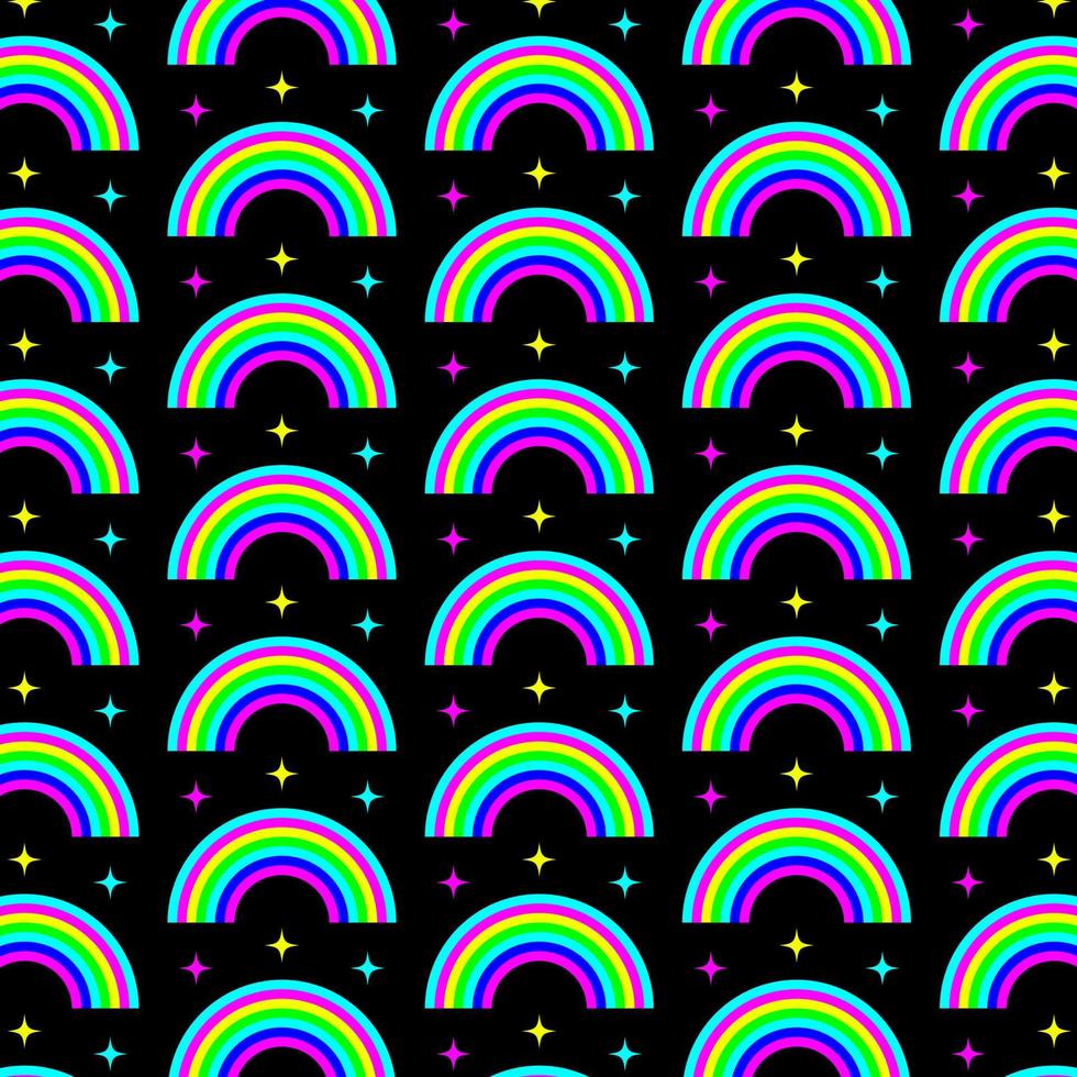 1970 psychedelischer trippiger Musterregenbogen. Säure-Rave-Print für grafisches T-Shirt im y2k-Stil vektor