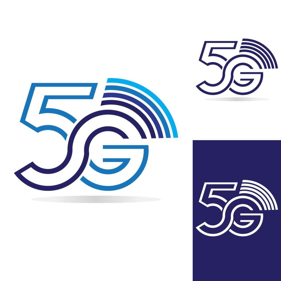 5g nätverkslogotyp. logotyp nätverk 5g-anslutning. nummer 5 och g bokstav. vektor