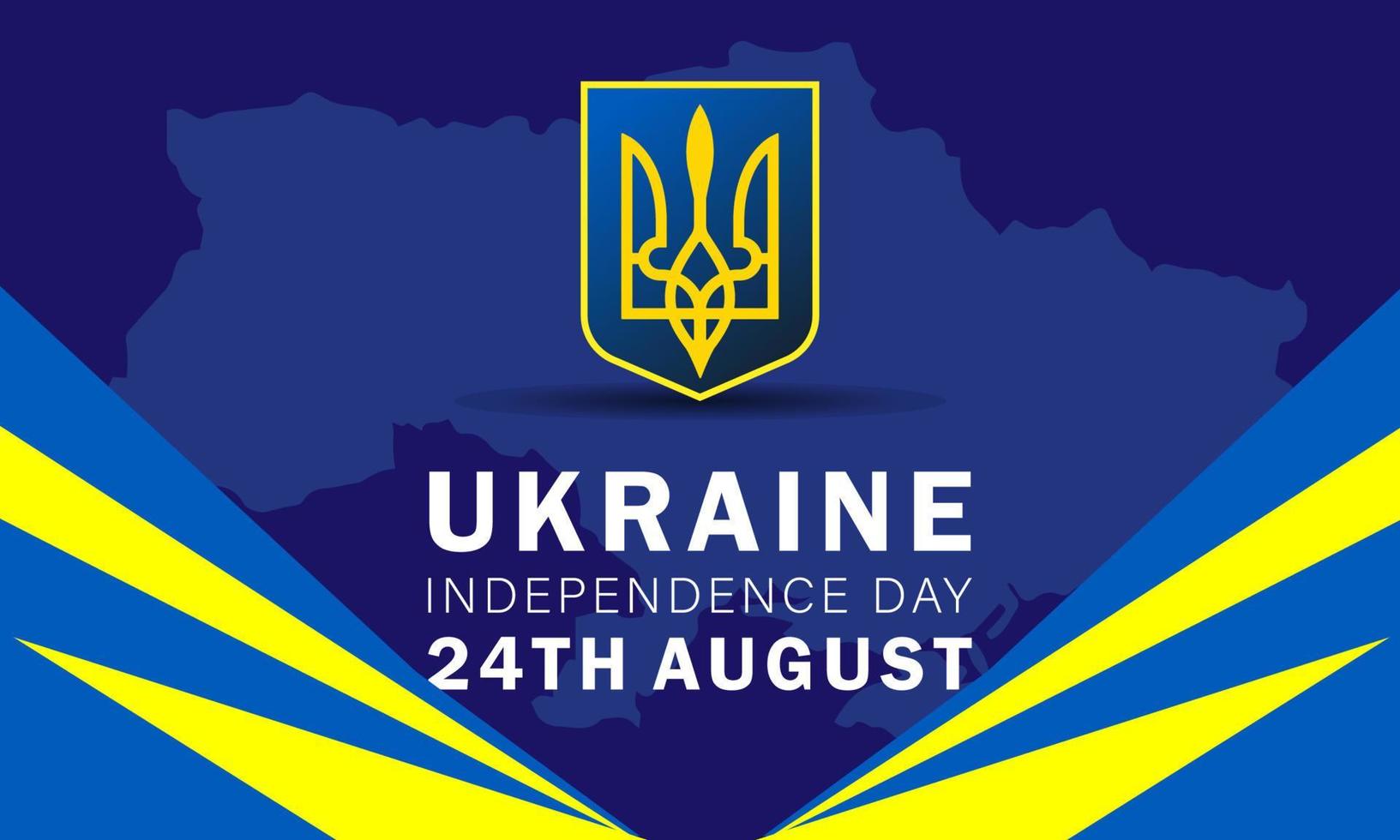 Unabhängigkeitstag der Ukraine Jubiläumsgrußkarte. Design der ukrainischen Nationalfeiertagsvorlage. Tag der Unabhängigkeit der Ukraine. 24. August vektor