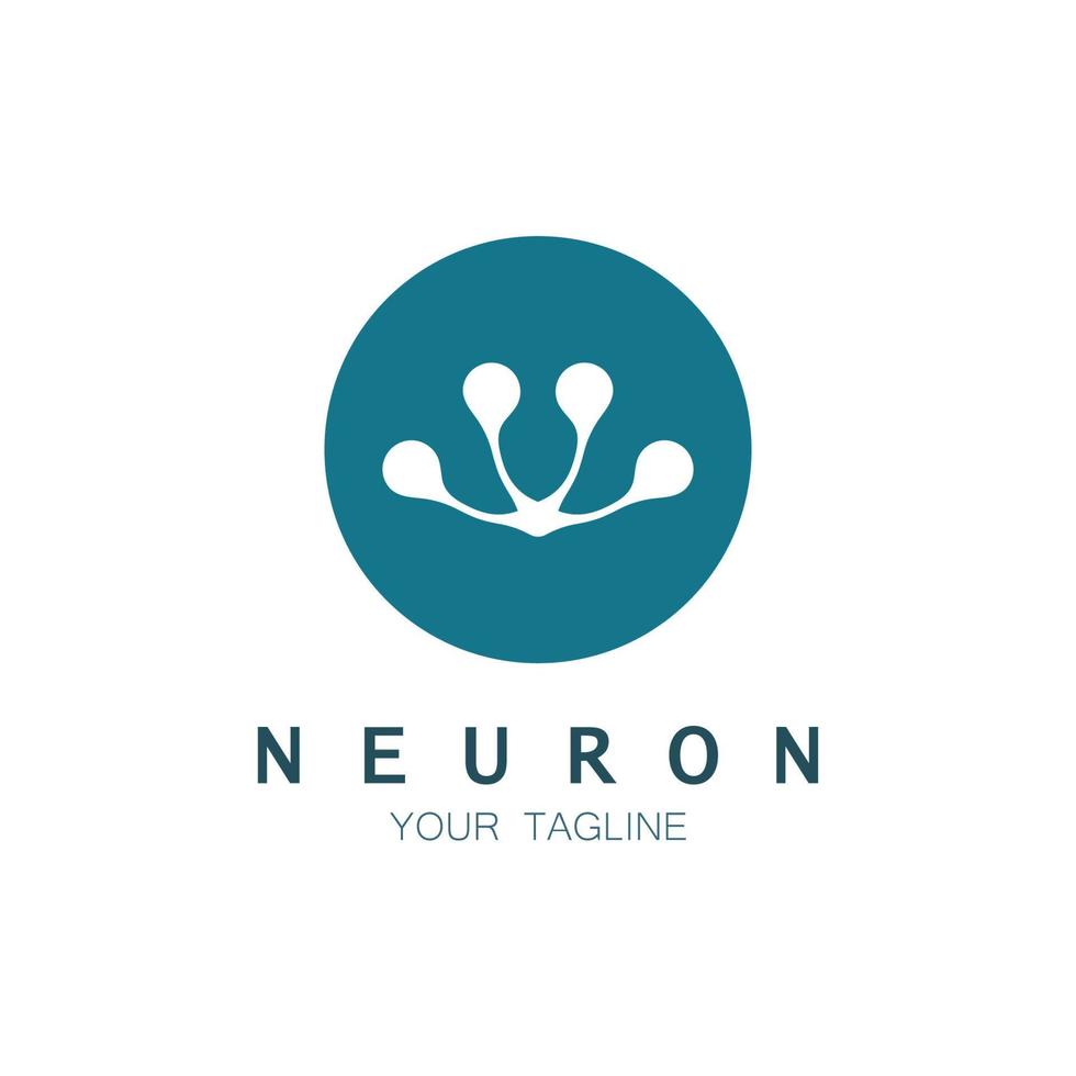 neuron logotyp eller nervcell logotyp design, molekyl logotyp illustration mall ikon med vektor koncept