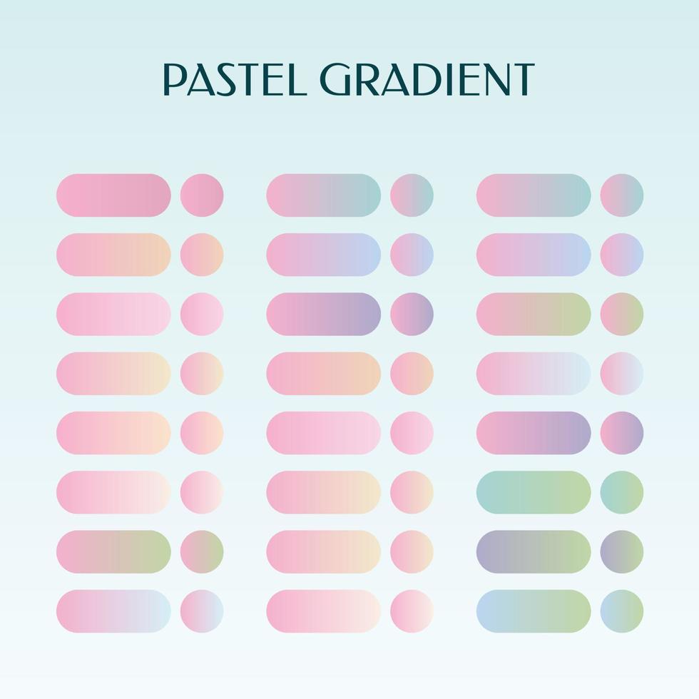 kreativa och vackra pastellgradient färgpaletter vektor