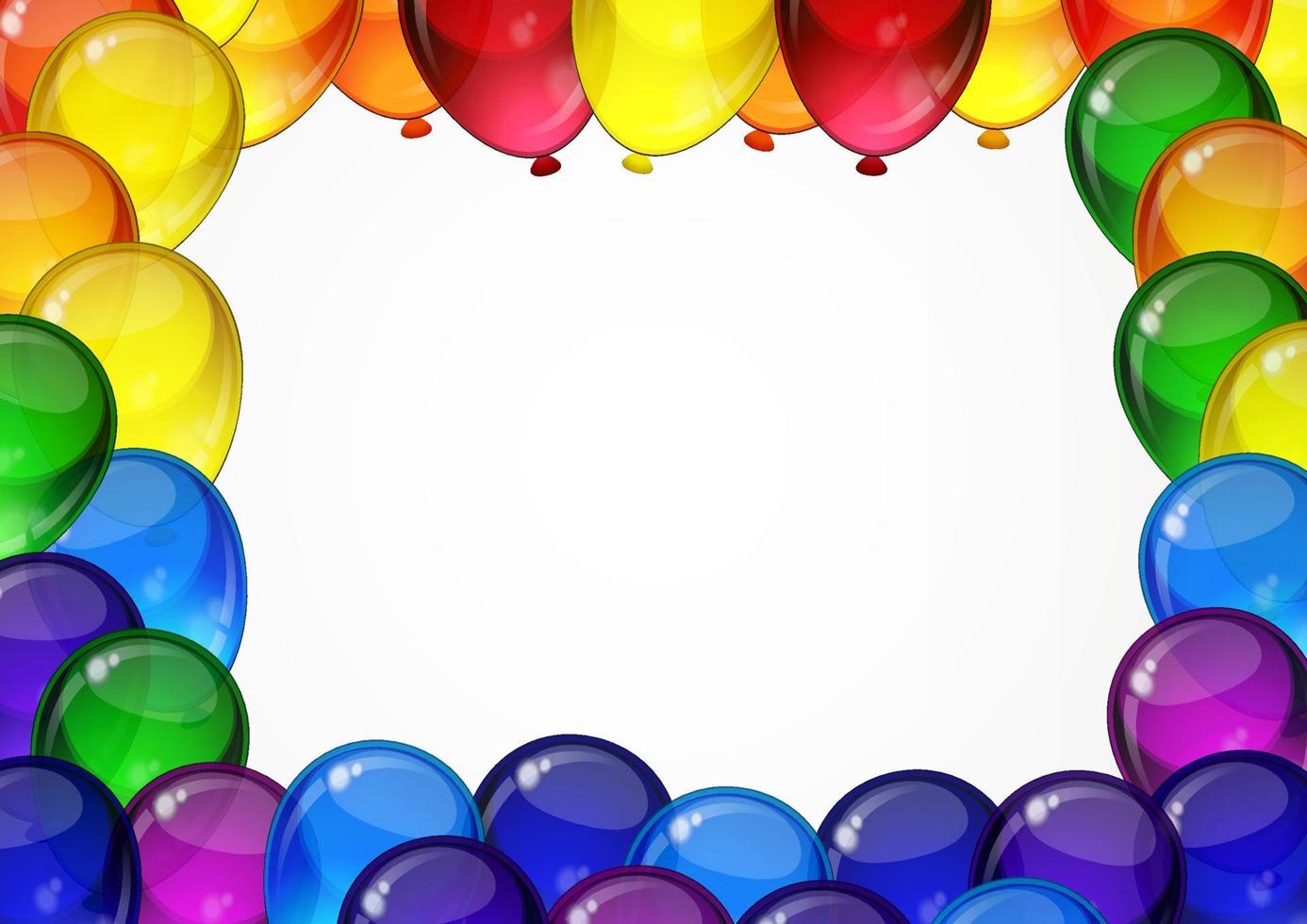 Bunte festliche Vektorballons auf weißem Hintergrund für Feiern, Feiertage, Geburtstagskarten mit Platz für Ihren Text. A4-Layout. vektor