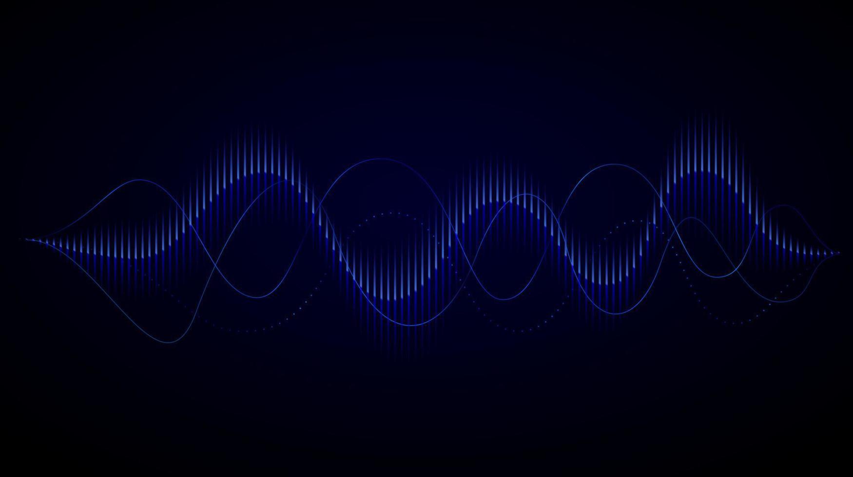 abstrakte Schallwellen. dynamischer vibrationshintergrund. Digitaler Musik-Equalizer. Vektor