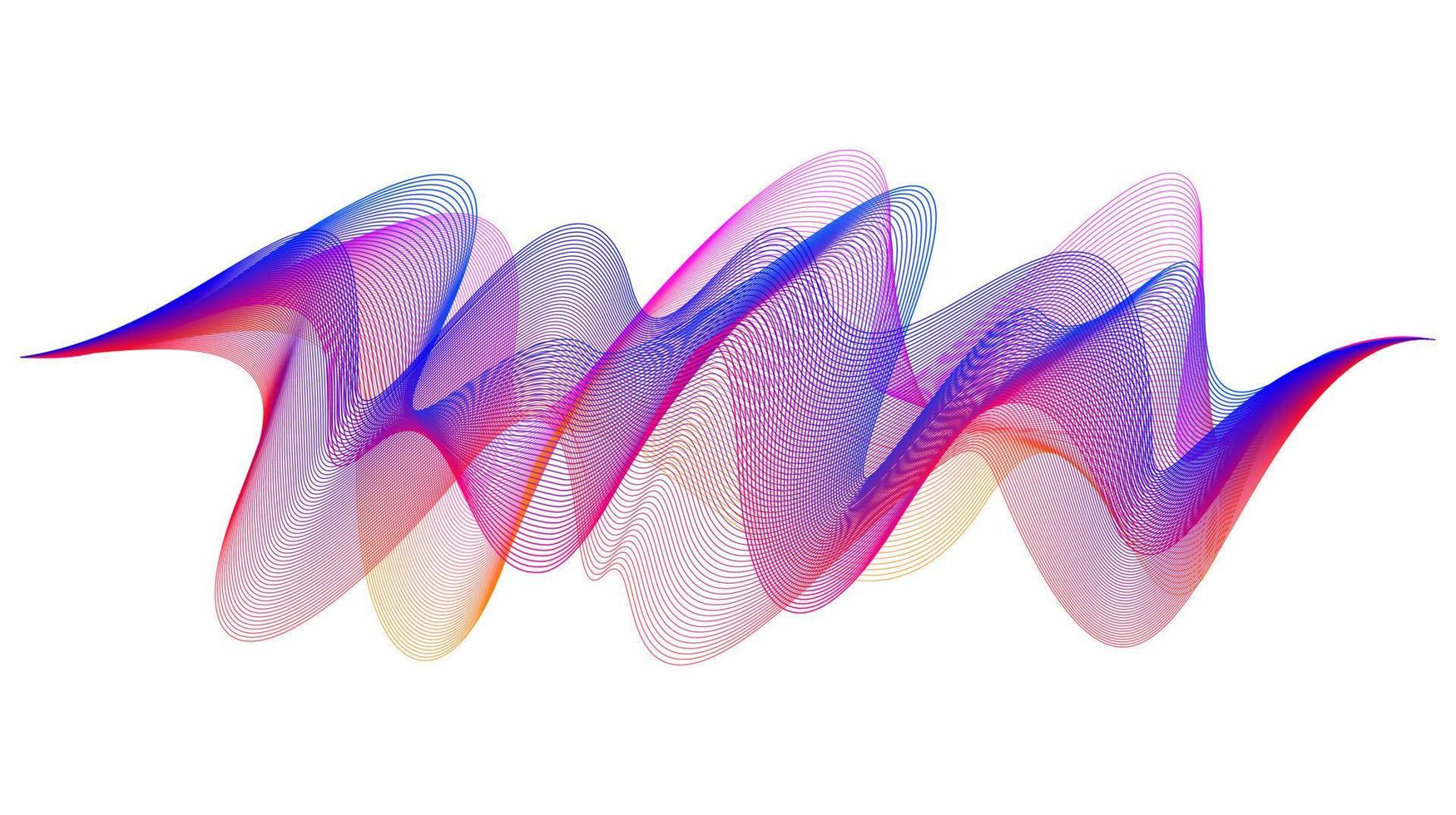 abstraktes dynamisches buntes Design mit fließenden Linien. Schallwellenhintergrund. Vektor-Illustration vektor