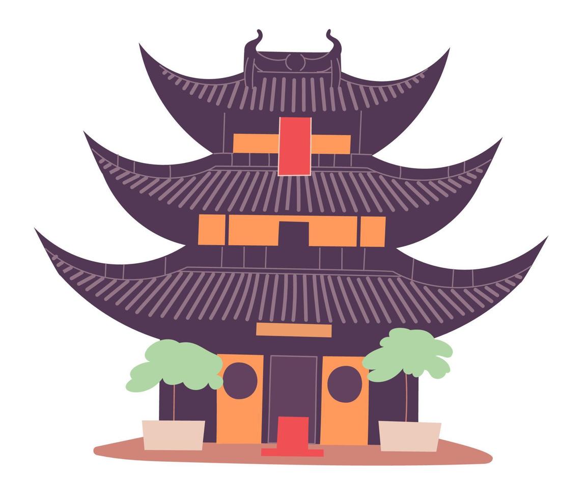 forntida kinesiska tornet traditionell struktur historiskt kulturarv vektor
