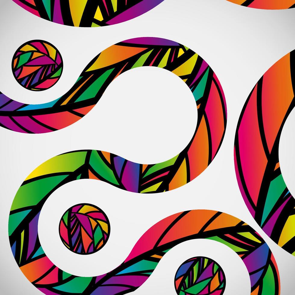 abstrakt bakgrund med färgglada mosaik design våglinjer. vektor