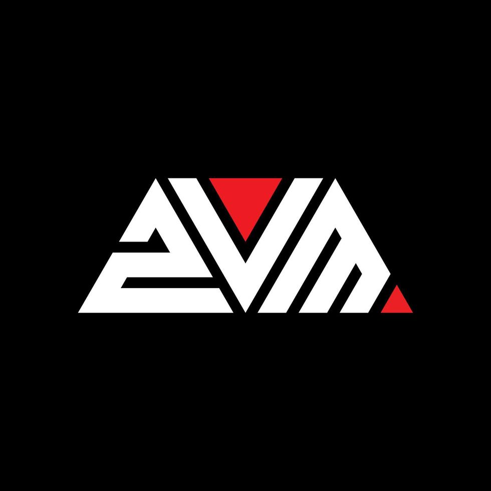 zvm-Dreieck-Buchstaben-Logo-Design mit Dreiecksform. zvm-Dreieck-Logo-Design-Monogramm. zvm-Dreieck-Vektor-Logo-Vorlage mit roter Farbe. zvm dreieckiges Logo einfaches, elegantes und luxuriöses Logo. zvm vektor