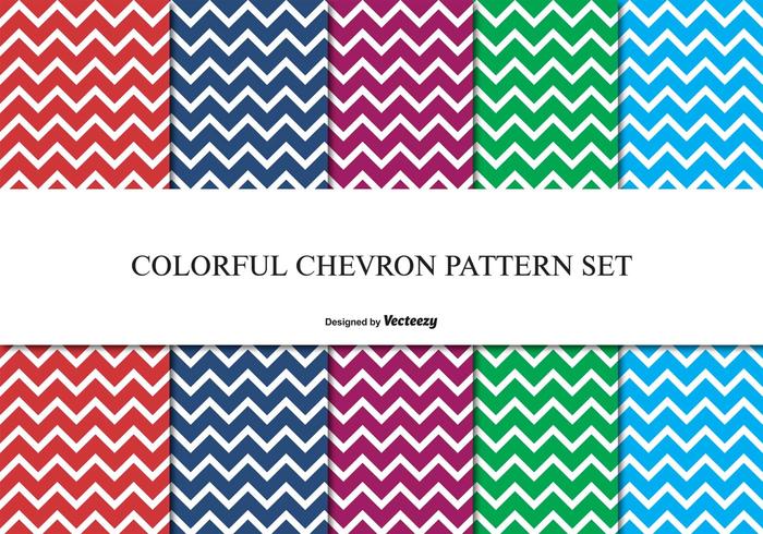 Färgglada Chevron Pattern Set vektor