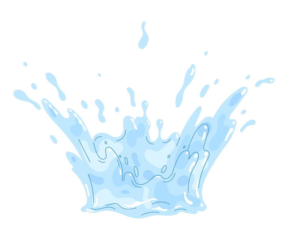 Wasserspritzer, Wellenfigur. Vektor-Illustration. vektor