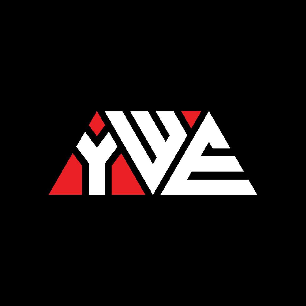 YWE-Dreieck-Buchstaben-Logo-Design mit Dreiecksform. Ywe-Dreieck-Logo-Design-Monogramm. Ywe-Dreieck-Vektor-Logo-Vorlage mit roter Farbe. ywe dreieckiges Logo einfaches, elegantes und luxuriöses Logo. du vektor
