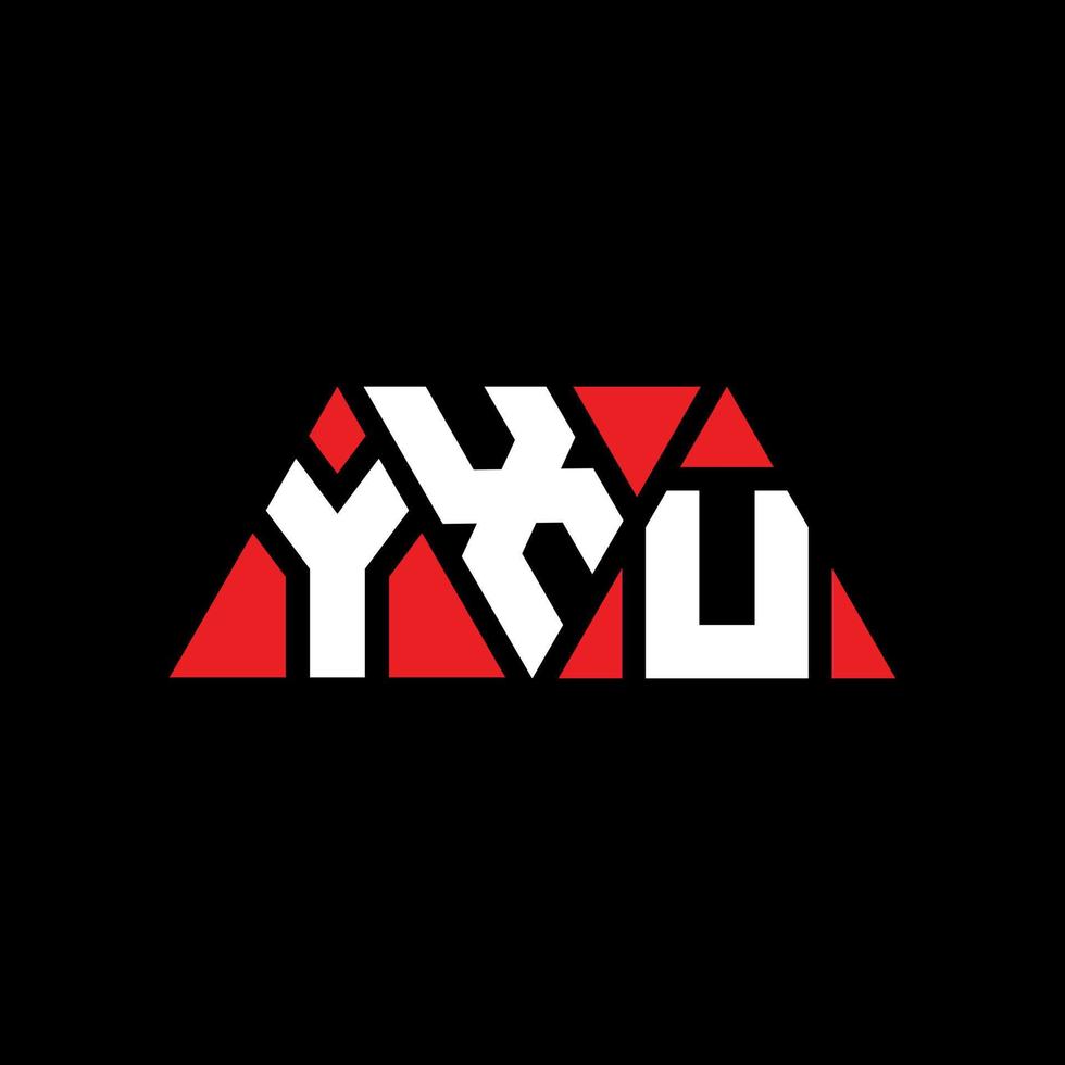 Yxu-Dreieck-Buchstaben-Logo-Design mit Dreiecksform. Yxu-Dreieck-Logo-Design-Monogramm. yxu-Dreieck-Vektor-Logo-Vorlage mit roter Farbe. yxu dreieckiges Logo einfaches, elegantes und luxuriöses Logo. yxu vektor