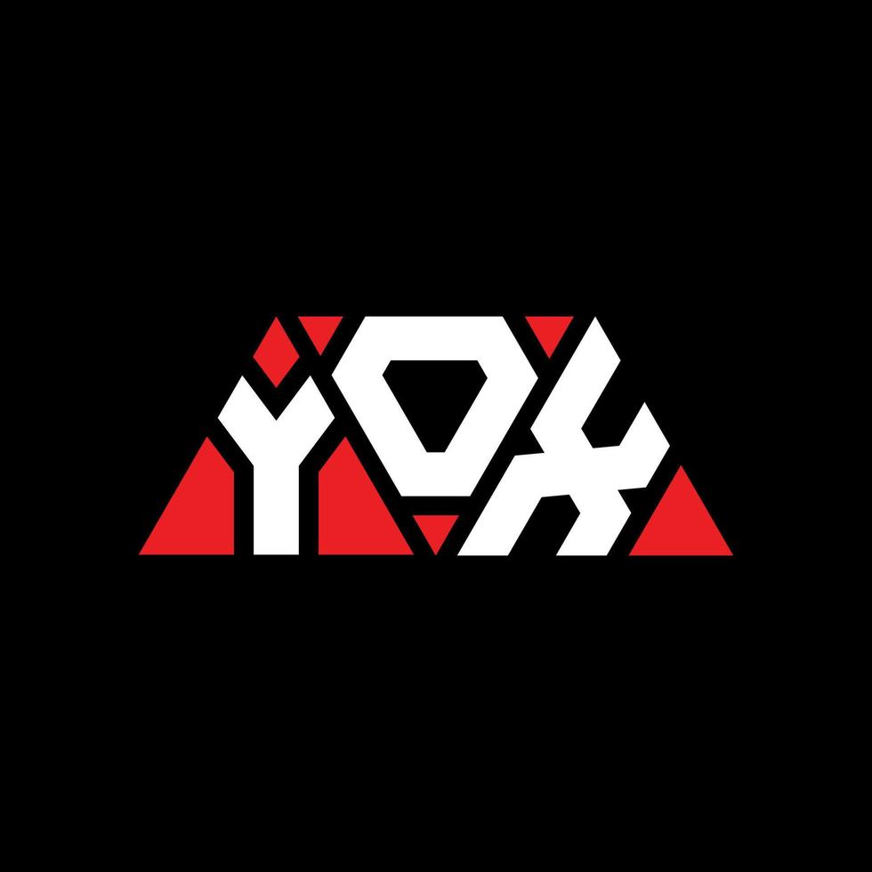 yox triangel bokstavslogotypdesign med triangelform. yox triangel logotyp design monogram. yox triangel vektor logotyp mall med röd färg. yox triangulär logotyp enkel, elegant och lyxig logotyp. yox