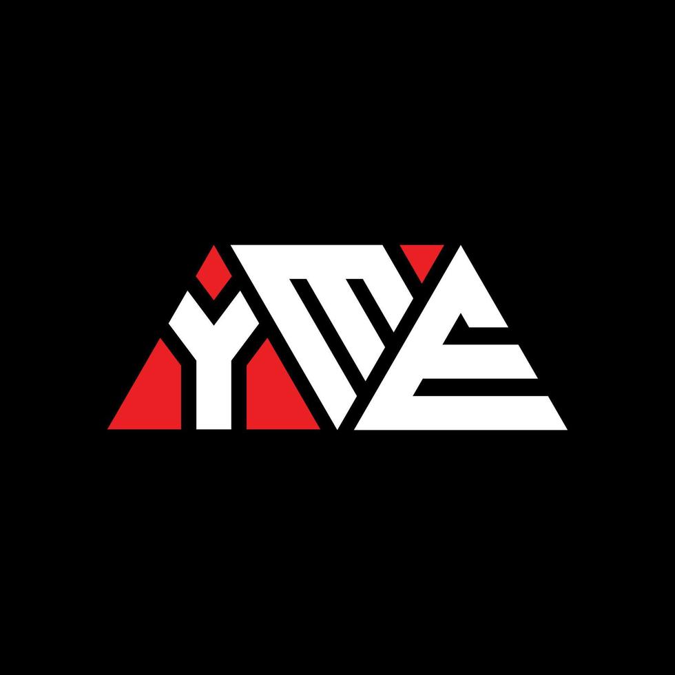 YME-Dreieck-Buchstaben-Logo-Design mit Dreiecksform. YME-Dreieck-Logo-Design-Monogramm. YME-Dreieck-Vektor-Logo-Vorlage mit roter Farbe. yme dreieckiges Logo einfaches, elegantes und luxuriöses Logo. ja vektor