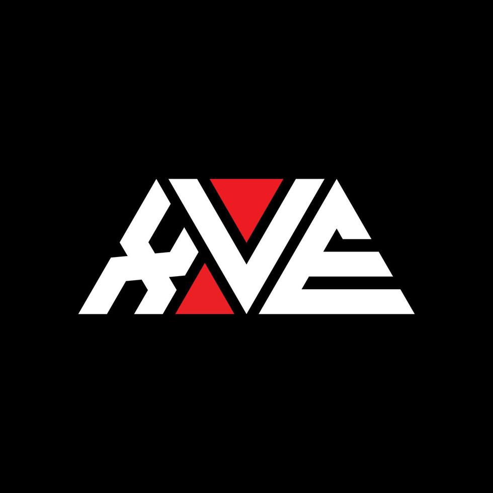 xve Dreiecksbuchstaben-Logo-Design mit Dreiecksform. xve-Dreieck-Logo-Design-Monogramm. xve-Dreieck-Vektor-Logo-Vorlage mit roter Farbe. xve dreieckiges Logo einfaches, elegantes und luxuriöses Logo. xve vektor