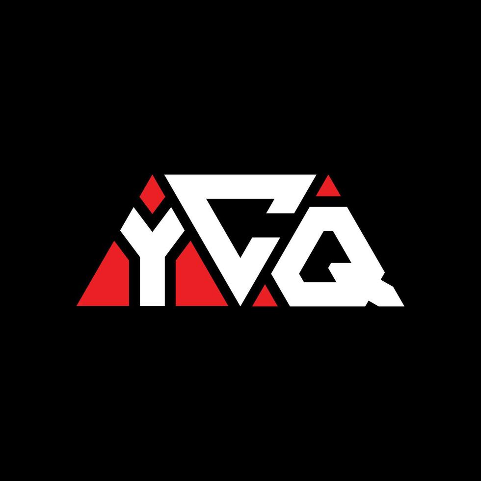 ycq triangel bokstavslogotypdesign med triangelform. ycq triangel logotyp design monogram. ycq triangel vektor logotyp mall med röd färg. ycq triangulär logotyp enkel, elegant och lyxig logotyp. ycq