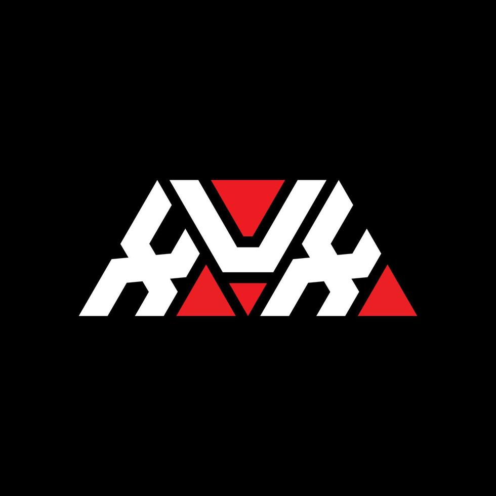 Xux-Dreieck-Buchstaben-Logo-Design mit Dreiecksform. Xux-Dreieck-Logo-Design-Monogramm. Xux-Dreieck-Vektor-Logo-Vorlage mit roter Farbe. xux dreieckiges Logo einfaches, elegantes und luxuriöses Logo. xux vektor