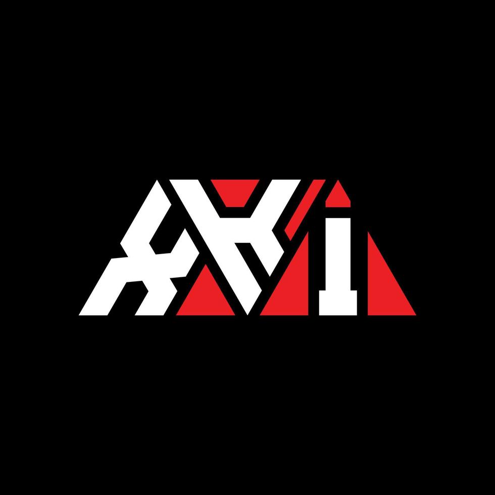 xki triangel bokstavslogotypdesign med triangelform. xki triangel logotyp design monogram. xki triangel vektor logotyp mall med röd färg. xki triangulär logotyp enkel, elegant och lyxig logotyp. xki