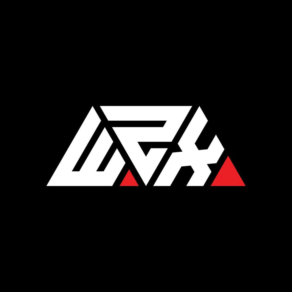wzx Dreiecksbuchstaben-Logo-Design mit Dreiecksform. wzx-Dreieck-Logo-Design-Monogramm. wzx-Dreieck-Vektor-Logo-Vorlage mit roter Farbe. wzx dreieckiges Logo einfaches, elegantes und luxuriöses Logo. wzx vektor