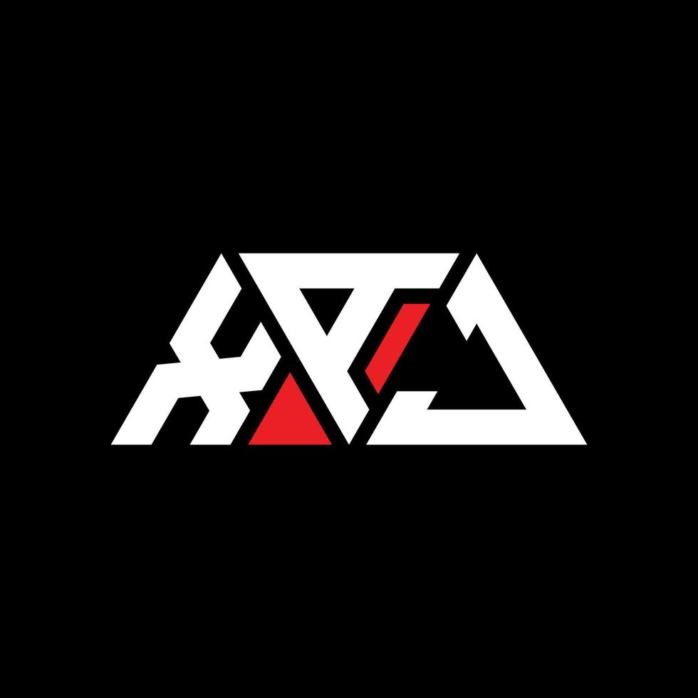 Xaj-Dreieck-Buchstaben-Logo-Design mit Dreiecksform. Xaj-Dreieck-Logo-Design-Monogramm. Xaj-Dreieck-Vektor-Logo-Vorlage mit roter Farbe. xaj dreieckiges Logo einfaches, elegantes und luxuriöses Logo. xaj vektor