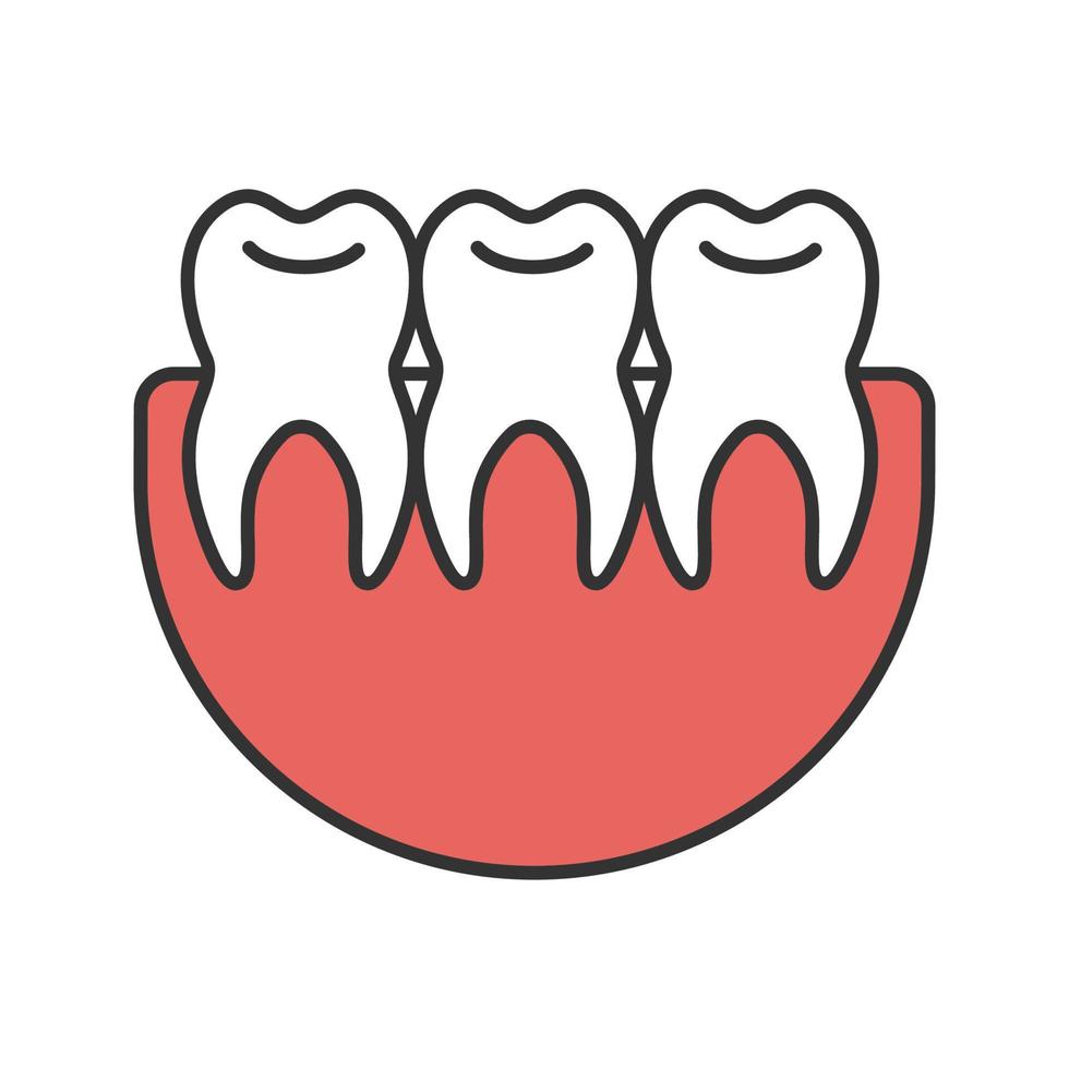 friska tänder färgikon. dentition. isolerade vektor illustration