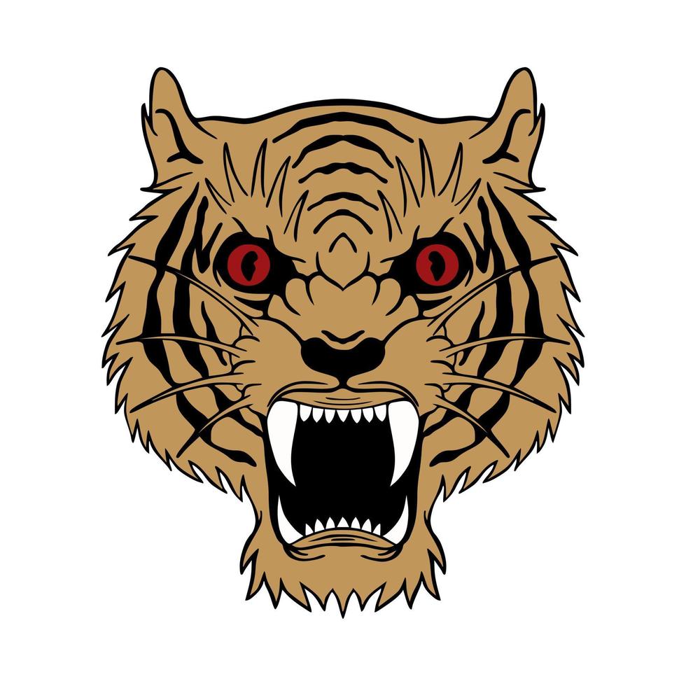 handgezeichnete Tigerillustration für T-Shirt-Jacken-Hoodie kann für Aufkleber usw. verwendet werden vektor