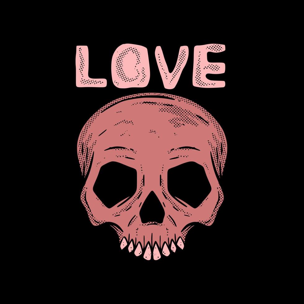 skull love illustration för t-shirt jacka hoodie kan användas för klistermärken etc vektor