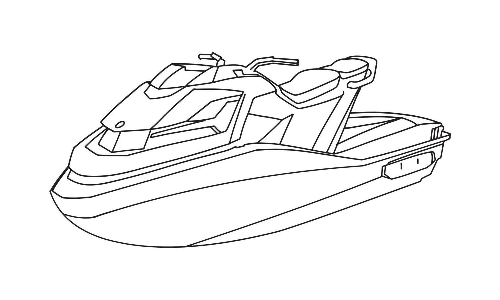 hastighet båt skiss linjekonst illustration vektor