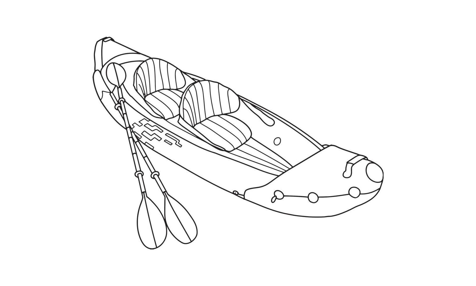 Schnellboot-Skizzenlinie Kunstillustration vektor