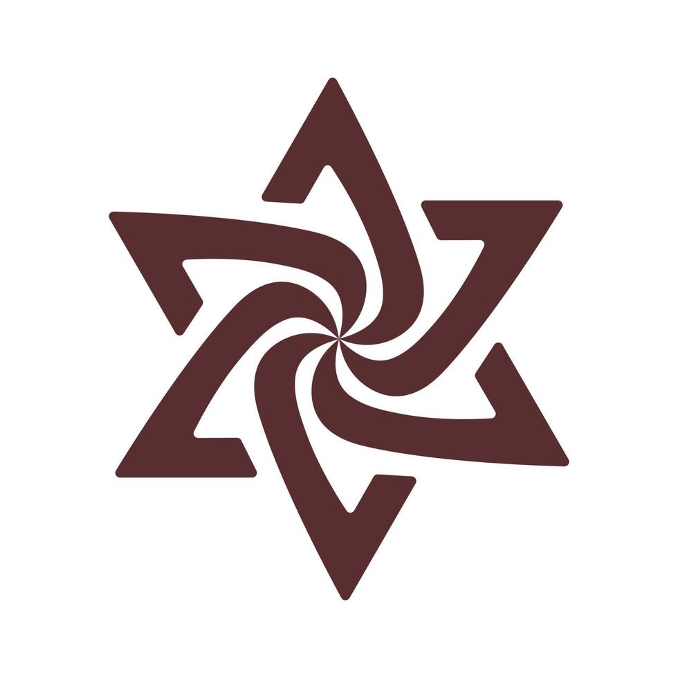 keltisches dekoratives element. Davidstern-Logo oder Tattoo. Symmetrie-Ornament. Vektor-Illustration vektor