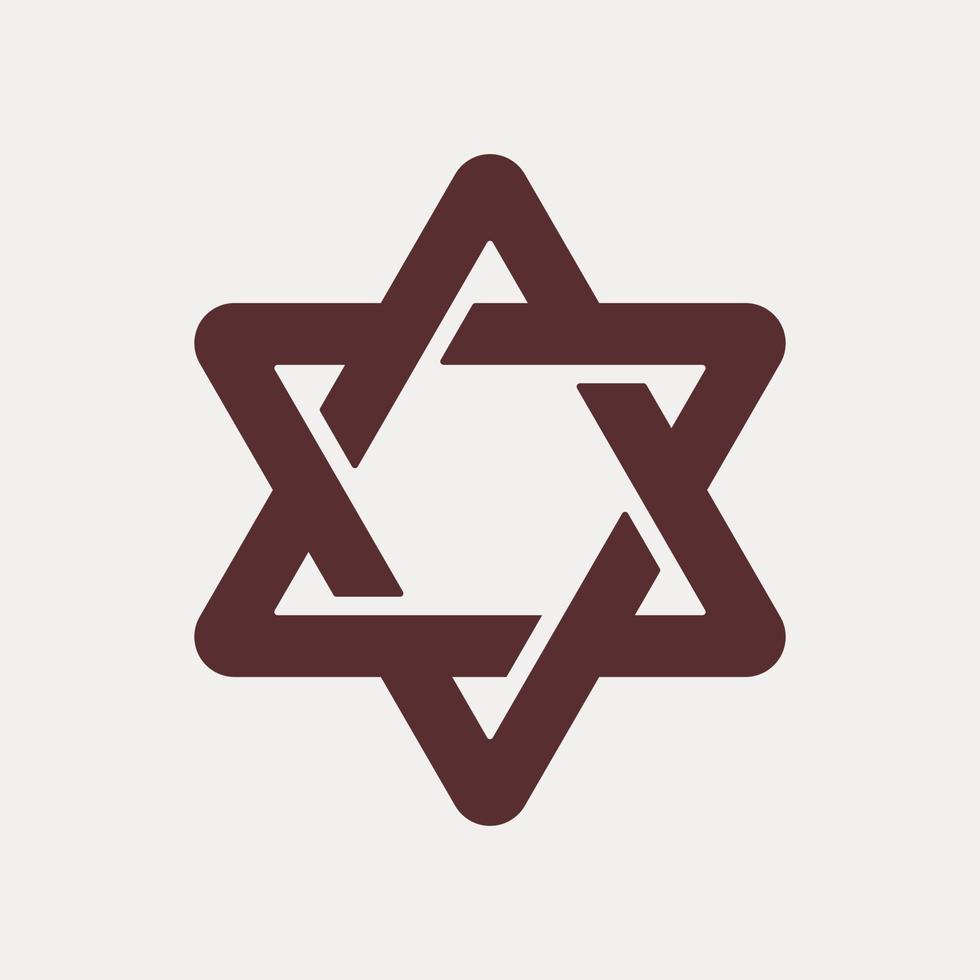 star of david logotyp. judiska religionens tecken. symmetriska dekorativa designelement. vektor illustration