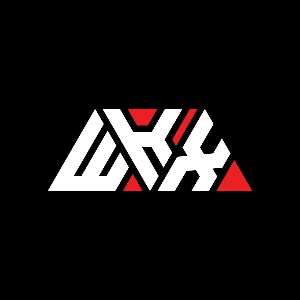 wkx triangel bokstavslogotypdesign med triangelform. wkx triangel logotyp design monogram. wkx triangel vektor logotyp mall med röd färg. wkx triangulär logotyp enkel, elegant och lyxig logotyp. wkx