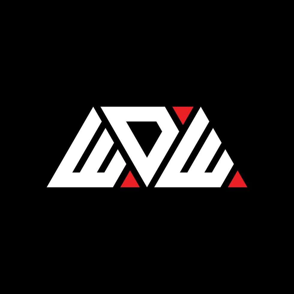 Wdw-Dreieck-Buchstaben-Logo-Design mit Dreiecksform. Wdw-Dreieck-Logo-Design-Monogramm. Wdw-Dreieck-Vektor-Logo-Vorlage mit roter Farbe. wdw dreieckiges Logo einfaches, elegantes und luxuriöses Logo. wdw vektor
