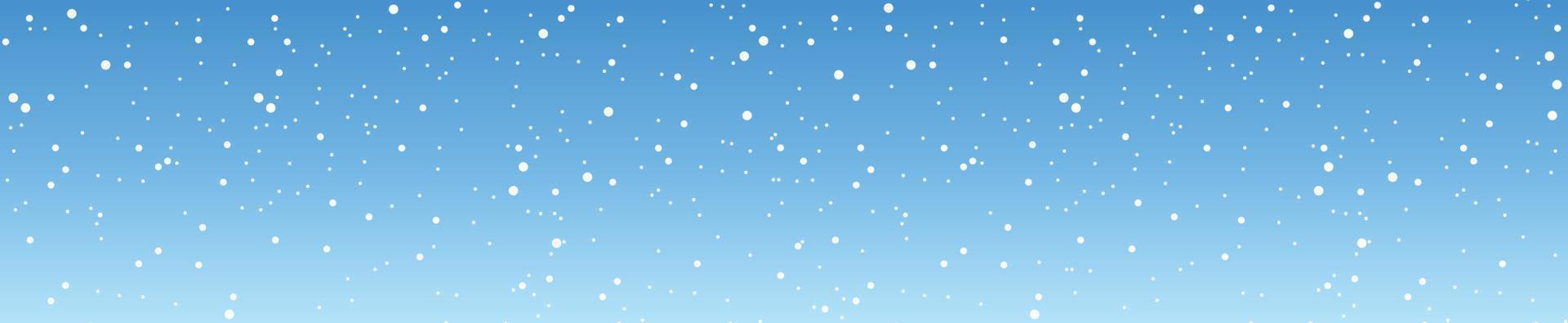 Schneeflocken und Winterhintergrund, Winterlandschaft, horizontales Banner, Vektorillustration. vektor