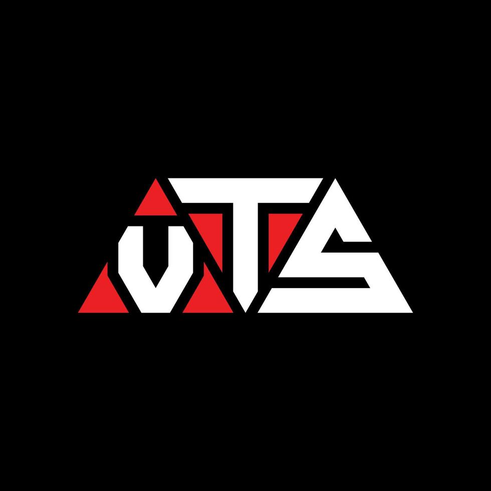 VTS-Dreieck-Buchstaben-Logo-Design mit Dreiecksform. VTS-Dreieck-Logo-Design-Monogramm. VTS-Dreieck-Vektor-Logo-Vorlage mit roter Farbe. vts dreieckiges Logo einfaches, elegantes und luxuriöses Logo. vts vektor