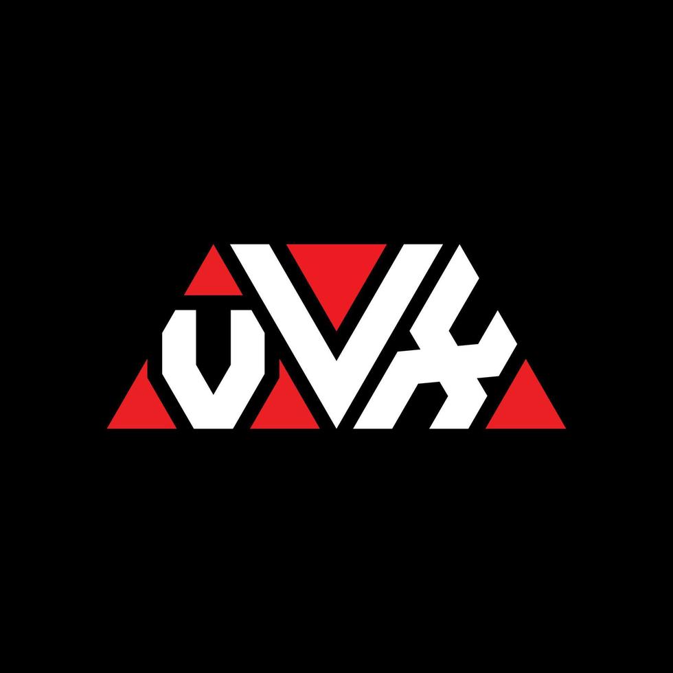 vvx-Dreieck-Buchstaben-Logo-Design mit Dreiecksform. vvx-Dreieck-Logo-Design-Monogramm. vvx-Dreieck-Vektor-Logo-Vorlage mit roter Farbe. vvx dreieckiges Logo einfaches, elegantes und luxuriöses Logo. vvx vektor